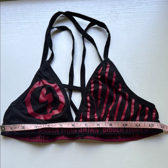 Killstar Black and Red Size S Women's Strappy Bralette - Picture 3 of 4